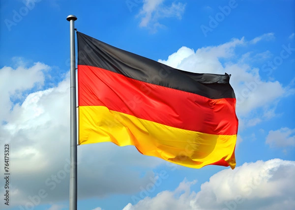 Fototapeta german flag in the wind