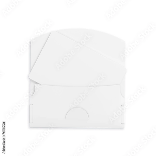 Fototapeta An image of a White Gift Card in envelope Mockup isolated on a white background