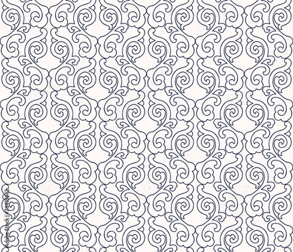 Obraz Blue ornament, white background.