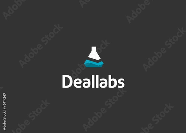 Fototapeta Flask logo with flat style
