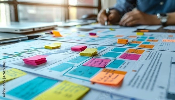 Obraz Project Scope Definition and Management, project scope definition and management with an image showing project managers defining project objectives, AI