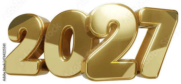 Obraz 2027 dourado com fundo transparente