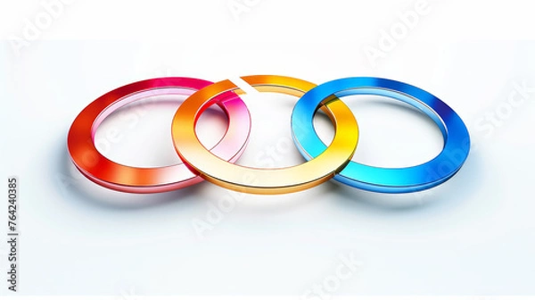 Fototapeta Interconnected Circles: Symbol of Team Unity. Generative AI