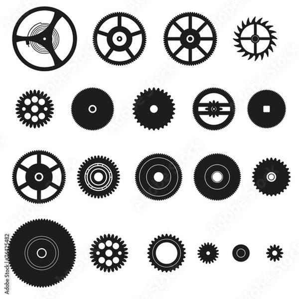 Obraz various cogwheels parts of watch movement eps10