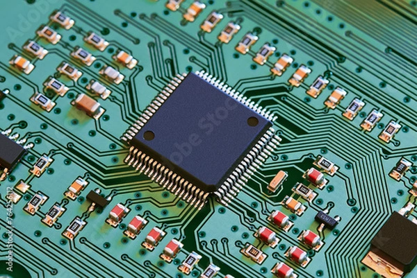 Obraz Electronic circuit board close up.	