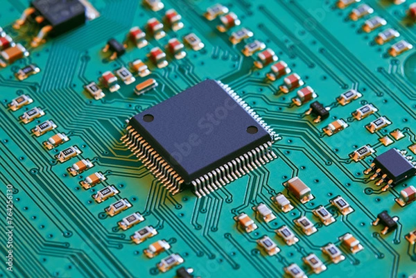 Obraz Electronic circuit board close up.	