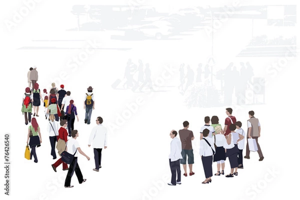 Obraz Bird's Eye View Of People Group