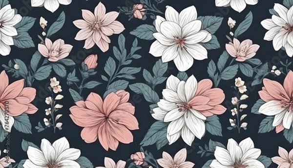Fototapeta seamless floral pattern