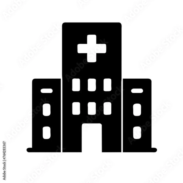 Fototapeta healthcare  facilities Hospital clinic building symbol icon vector