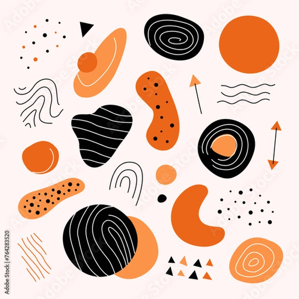 Obraz Compositions of vector spots, abstract figures.