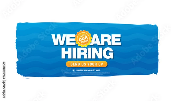 Obraz we are hiring banner layout design, vector illustration