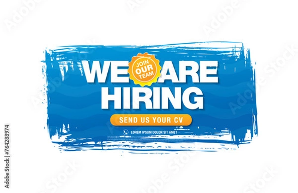 Obraz we are hiring banner layout design, vector illustration