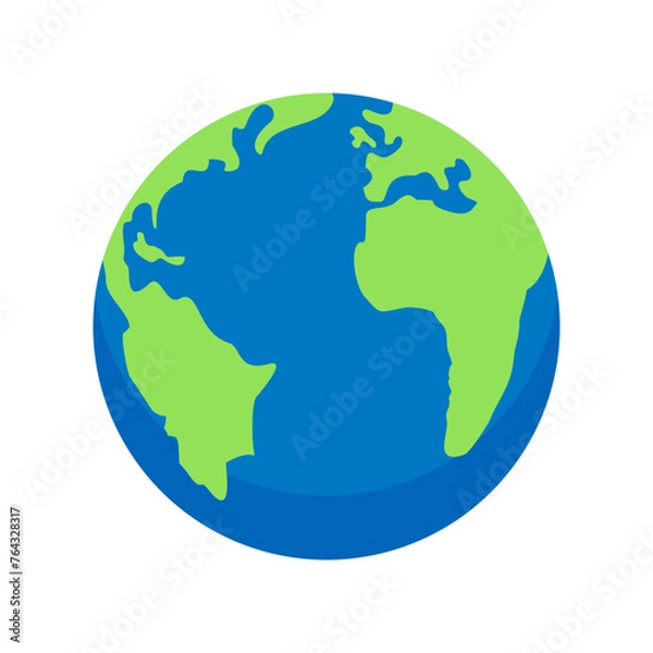 Fototapeta Earth Globe Flat Vector 