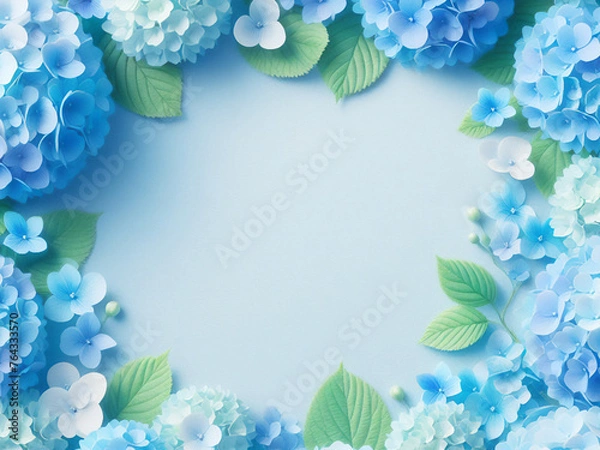 Fototapeta 6月　梅雨　紫陽花　コピースペース