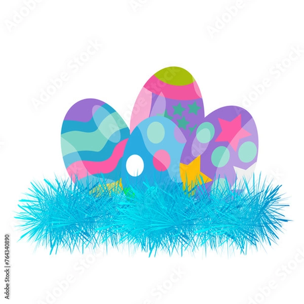 Fototapeta Easter eggs in the nest