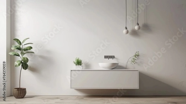 Fototapeta Modern Restroom Elevation Mockup: Sleek Sanitary Desig