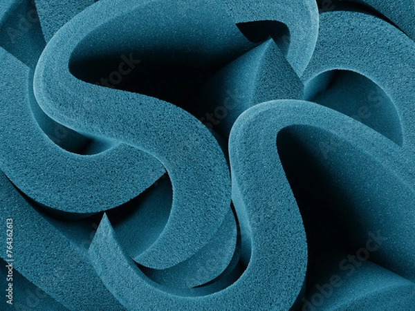 Obraz curved sponge foam sheet. green or turquoise material texture