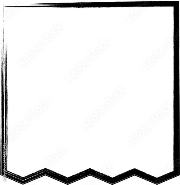 Fototapeta Square brush strokes geometric shape. Design elements
