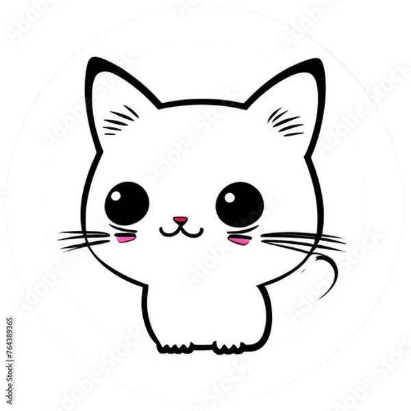Fototapeta Chibbi Cute Cat. Perpect for t-shirt design or sticker. generative AI. V