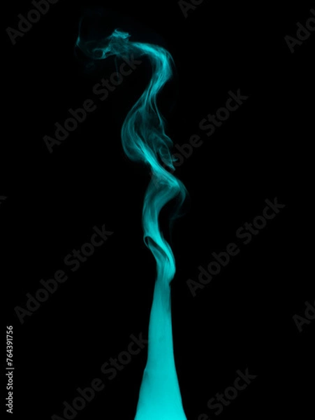 Fototapeta Chaotic mixing smoke creates abstract patterns on a black background