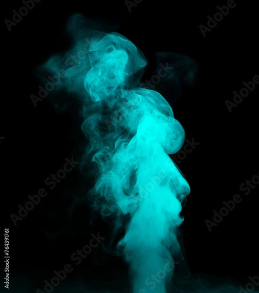 Fototapeta Chaotic mixing smoke creates abstract patterns on a black background