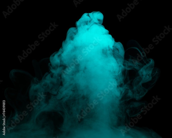Fototapeta Chaotic mixing smoke creates abstract patterns on a black background
