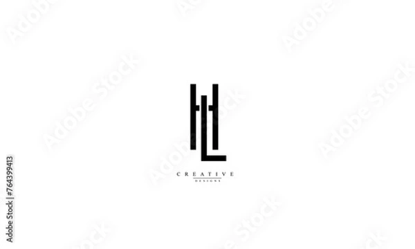Obraz Alphabet letters Initials Monogram logo HL LH H L