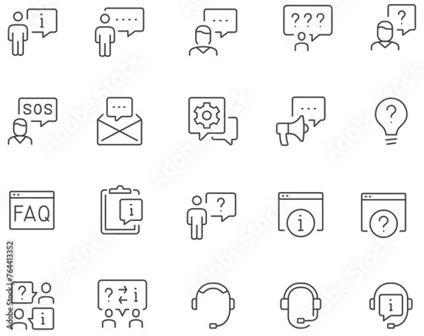 Fototapeta set of line icon