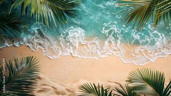 Fototapeta beach background with copy space illustration