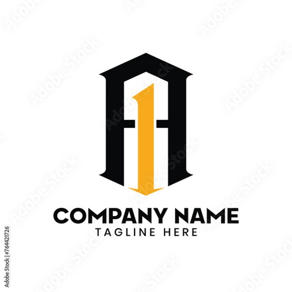 Fototapeta A1 or 1A Flat Vector Logo Design Top Rated A1 Logo