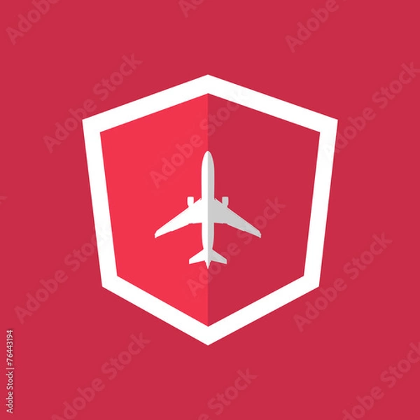 Fototapeta Plane Flat Icon