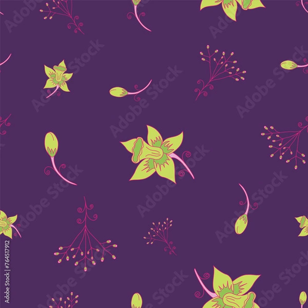 Obraz Vector seamless pattern floral pattern. Tropical botanical trendy pattern
