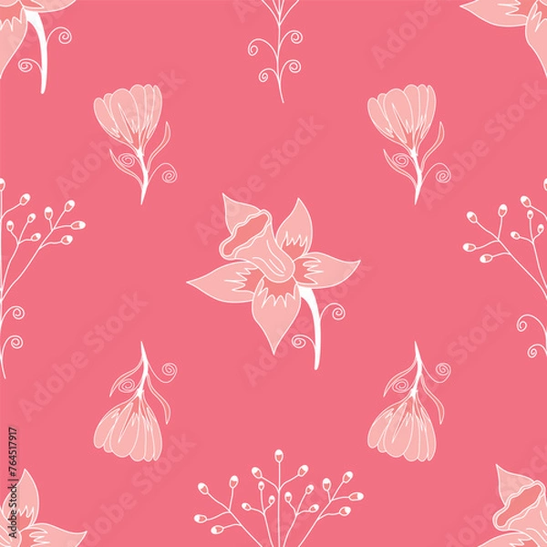 Obraz Vector seamless pattern floral pattern. Tropical botanical trendy pattern