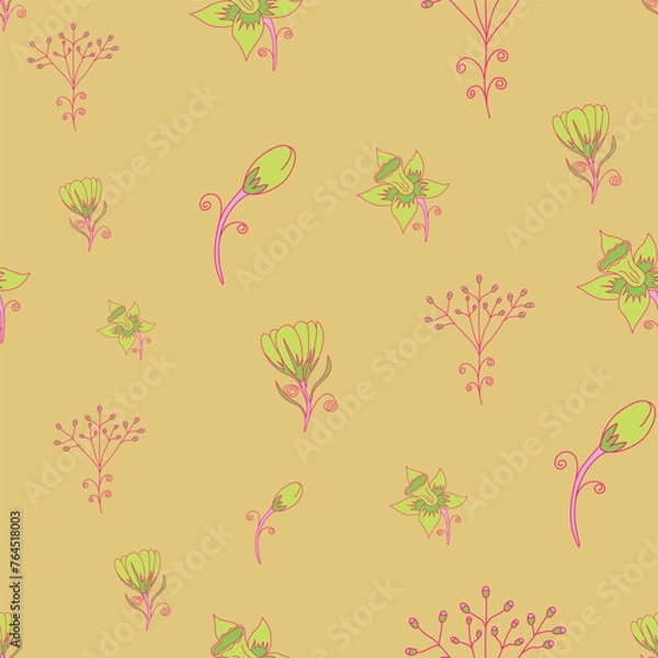 Obraz Vector seamless pattern floral pattern. Tropical botanical trendy pattern