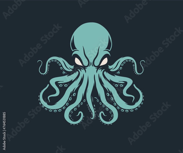 Obraz octopus mascot logo illustration