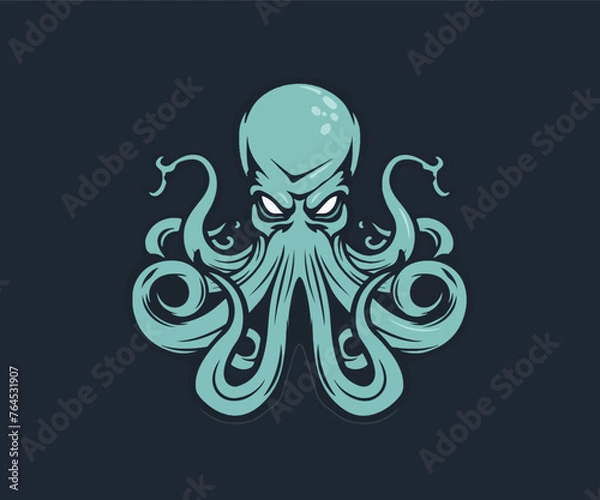 Obraz octopus mascot logo illustration
