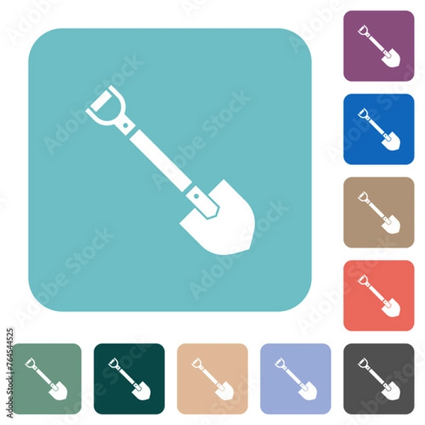 Obraz Shovel rounded square flat icons