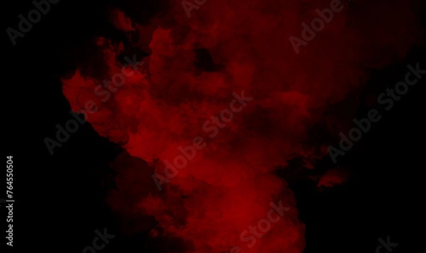 Fototapeta Red smoke on black background