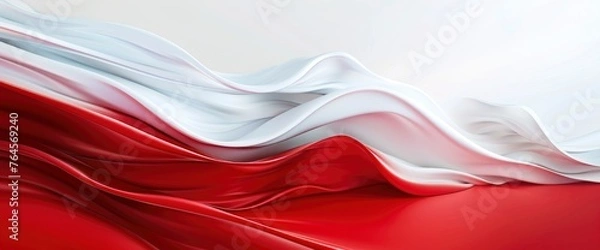 Obraz Red And White Dynamic Shape Abstract, HD, Background Wallpaper, Desktop Wallpaper