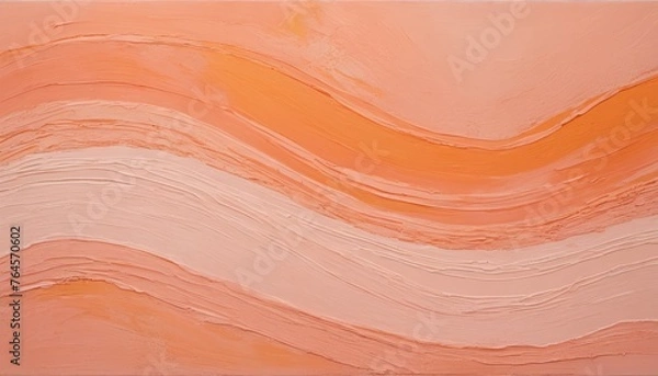 Fototapeta Wide wavy lines of acrylic oil Peach Fuzz colors