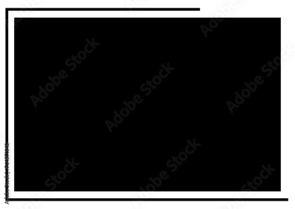 Obraz 黒のシンプルなこの字型変形ベタフレーム背景