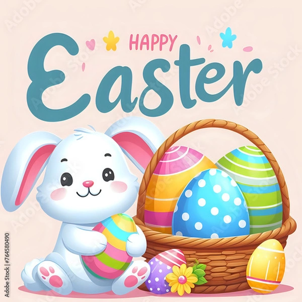 Fototapeta Easter greeting card.	