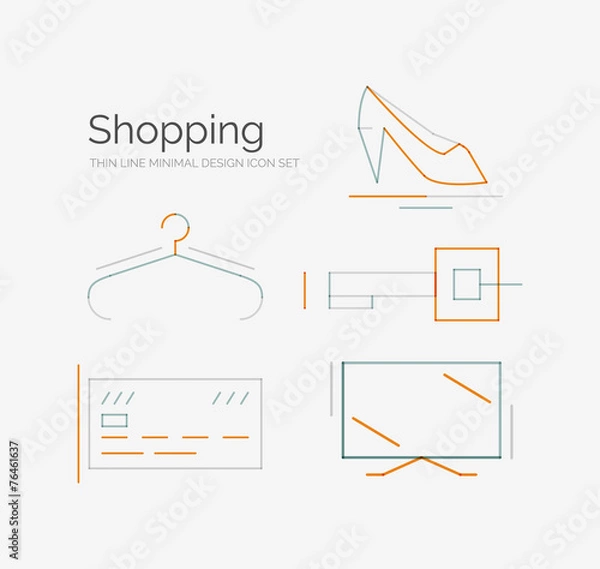 Fototapeta Outline design shopping icon set