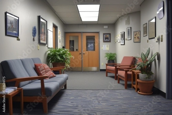 Fototapeta A cozy counseling center providing support and guidance to students in need