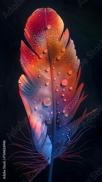 Fototapeta Stunning Iridescent Feather Micro-Structures Revealed through 3D Rendering