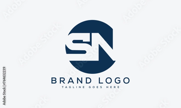 Fototapeta letter SN logo design vector template design for brand.