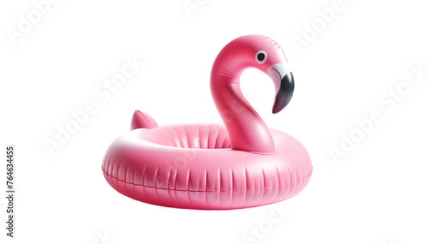 Fototapeta Pink Flamingo Pool Float - On Transparent Background