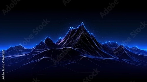 Obraz Digital technology abstract mountain terrain concept background