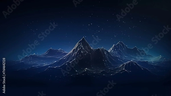 Fototapeta Digital technology abstract mountain terrain concept background