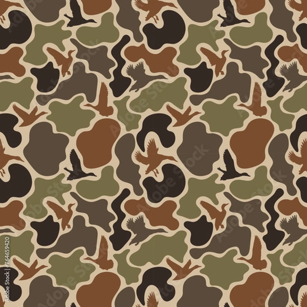 Fototapeta vector seamless duck hunter camouflage pattern, duck hunting camo, hunter camo